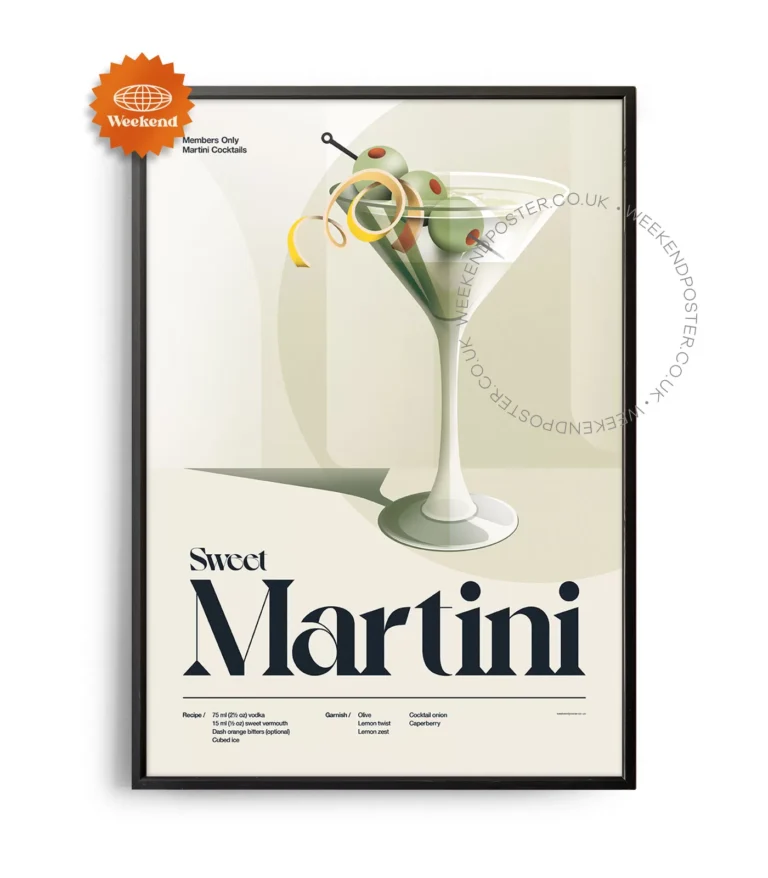 Mid-century retro Sweet Martini Cocktail poster