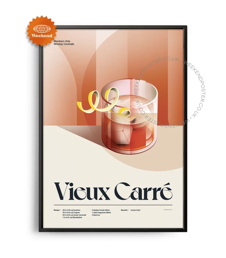 Mid-century retro Vieux Carré Cocktail poster
