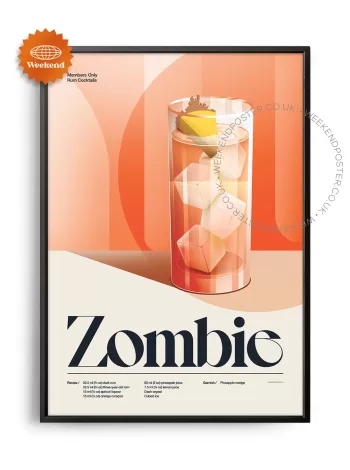 Mid-century retro Zombie Cocktail poster