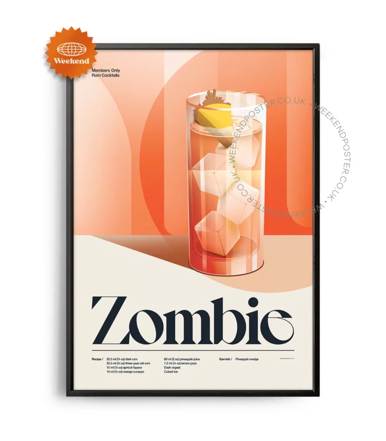 Mid-century retro Zombie Cocktail poster