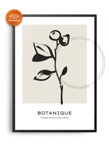 Botanique minimal black and white poster