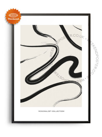 Abstract minimal black and white poster