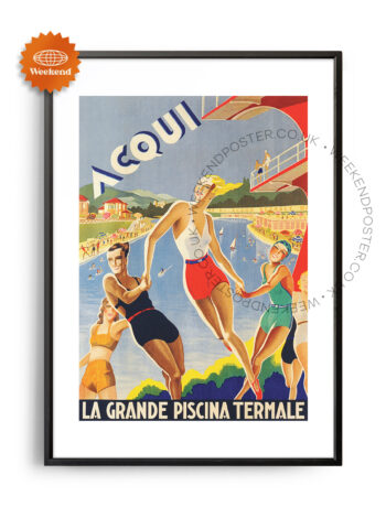 Acqui La Grande Piscina Termale vintage poster