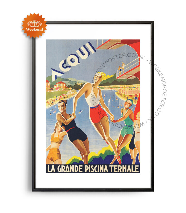 Acqui La Grande Piscina Termale vintage poster
