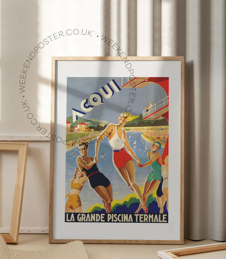 Acqui La Grande Piscina Termale vintage poster