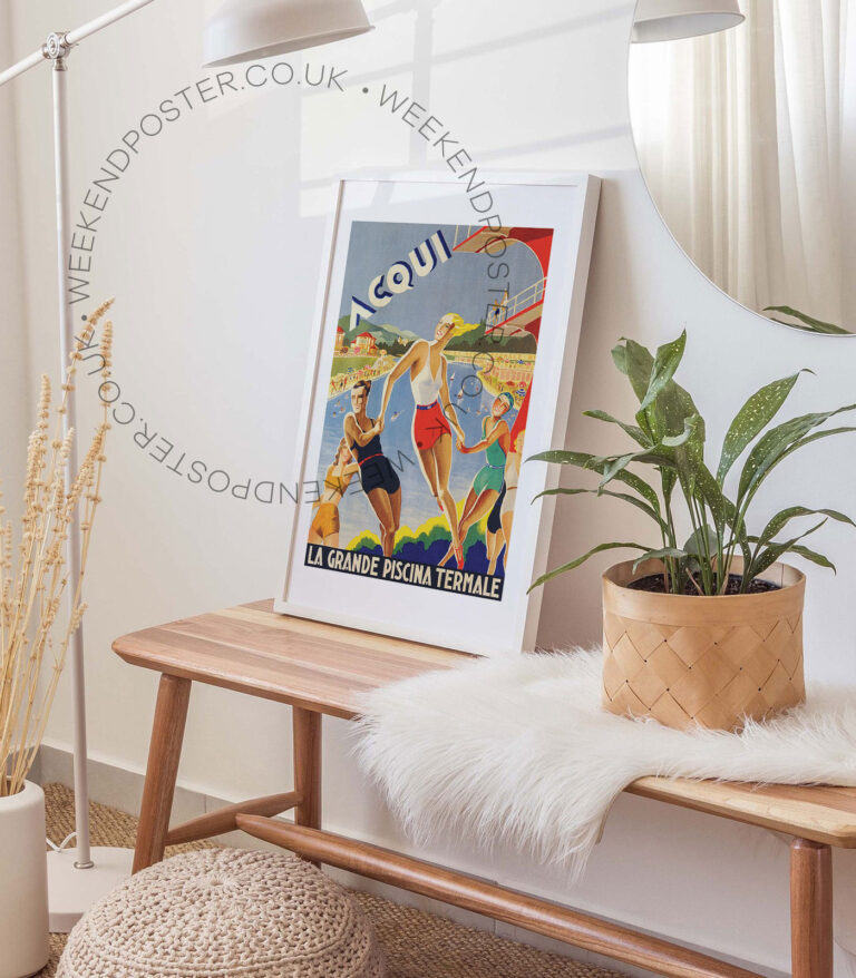Acqui La Grande Piscina Termale vintage poster