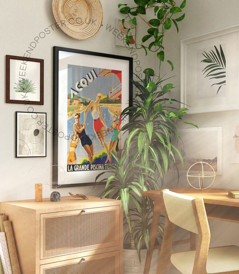 Acqui La Grande Piscina Termale vintage poster