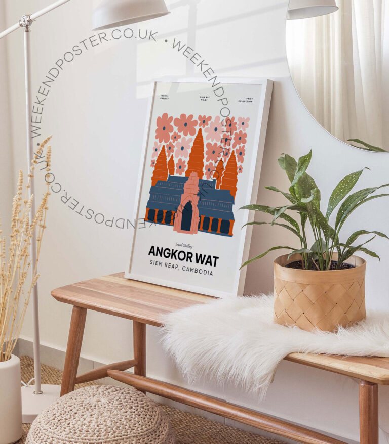Angkor Wat Cambodia landmark poster