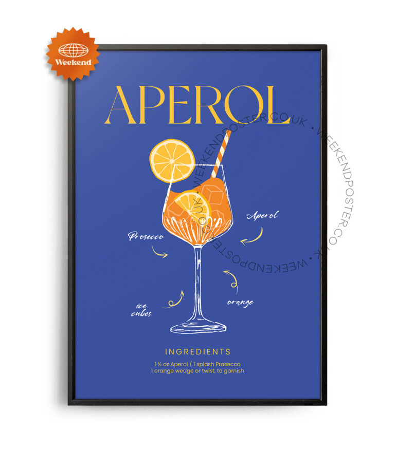 Aperol Spritz colorful cocktail poster