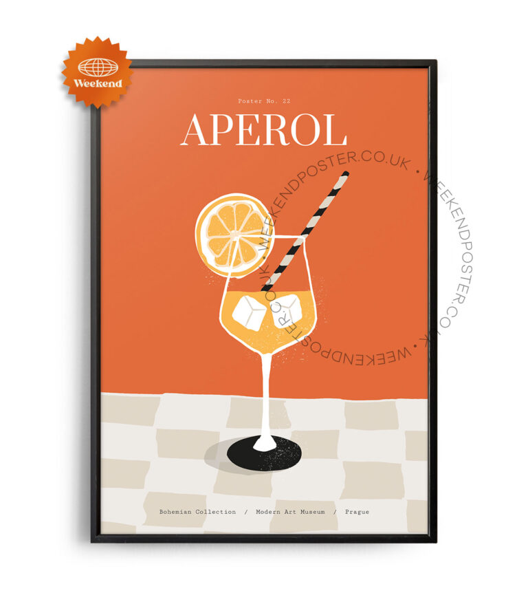 Aperol Spritz colorful cocktail poster