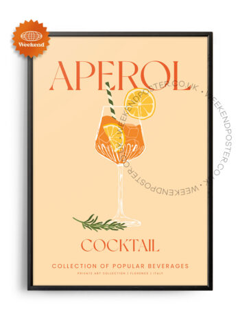 Aperol Spritz colorful cocktail poster
