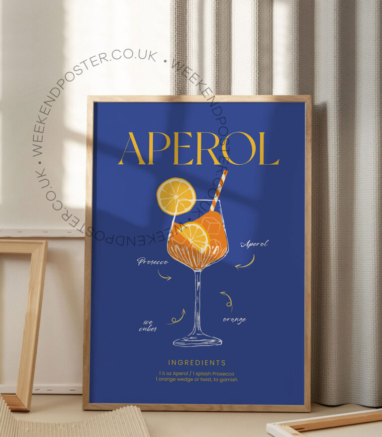 Aperol Spritz colorful cocktail poster