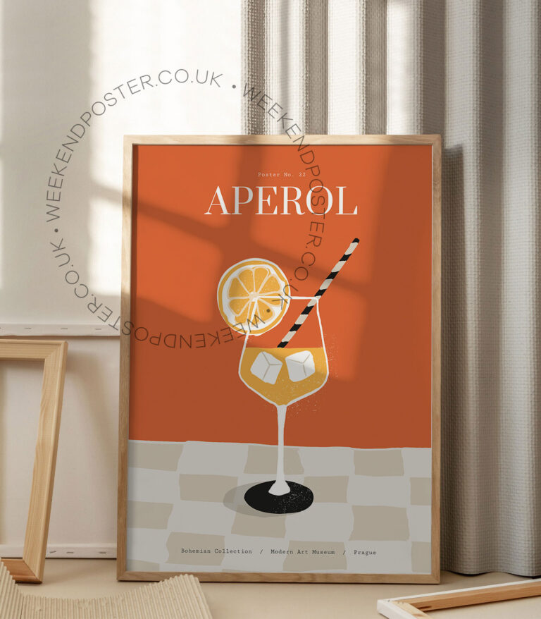 Aperol Spritz colorful cocktail poster