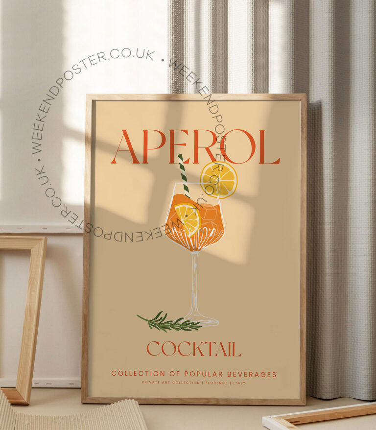 Aperol Spritz colorful cocktail poster