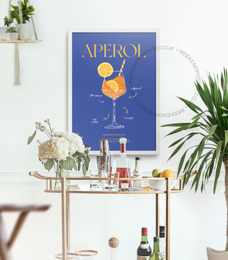 Aperol Spritz colorful cocktail poster