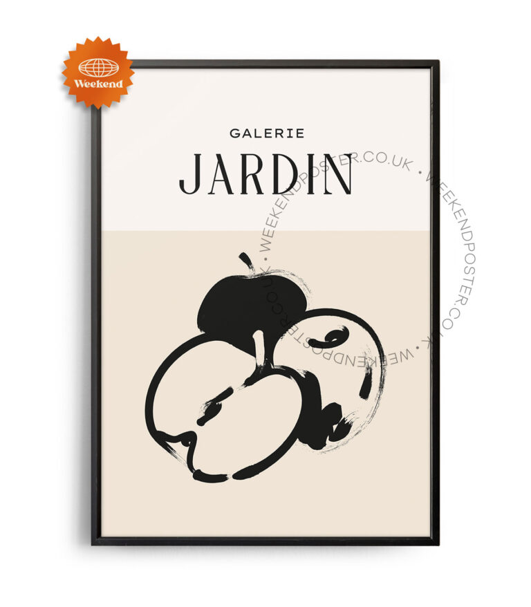 Apple minimal black and white poster