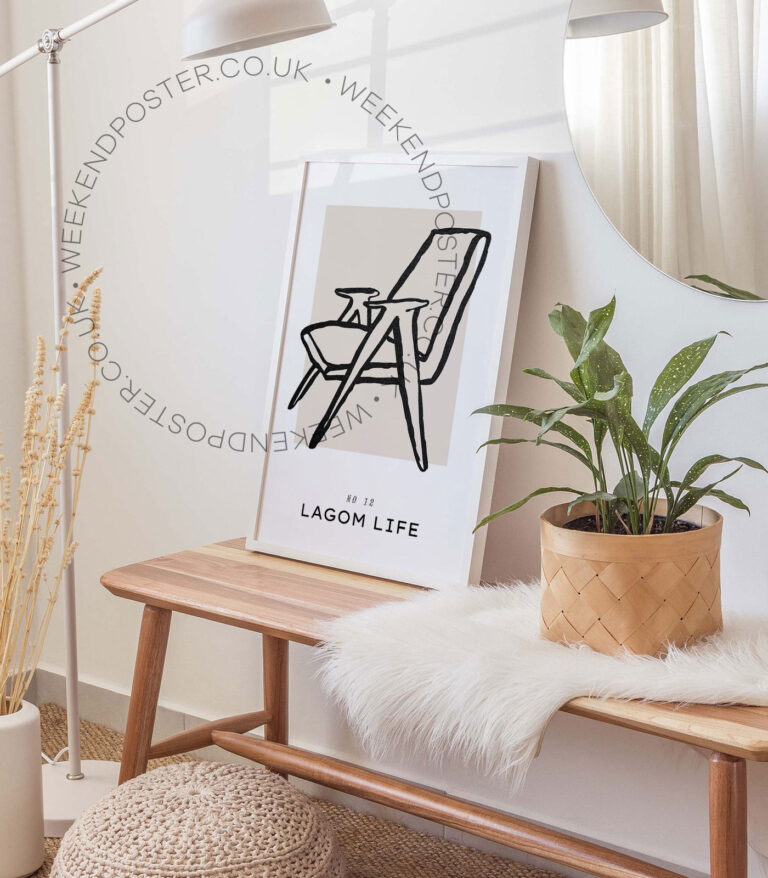 Armchair minimal black and white poster