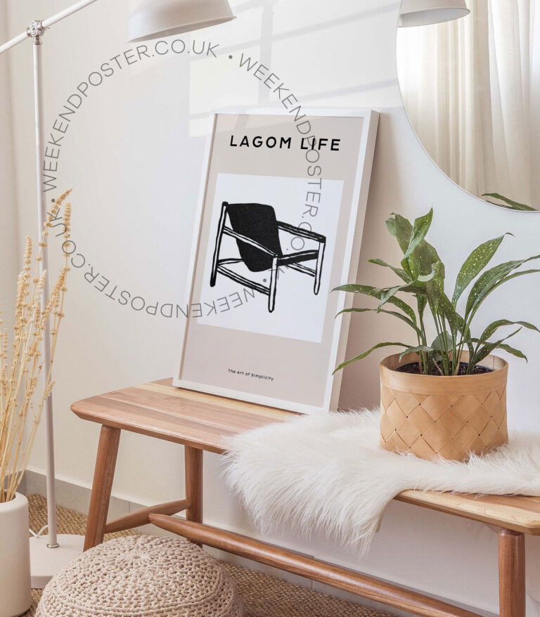 The Art of Simplicity minimal black and white poster