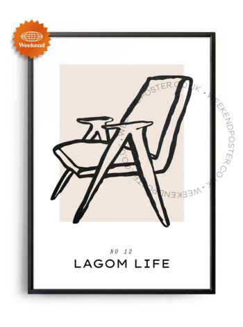 Armchair minimal black and white poster