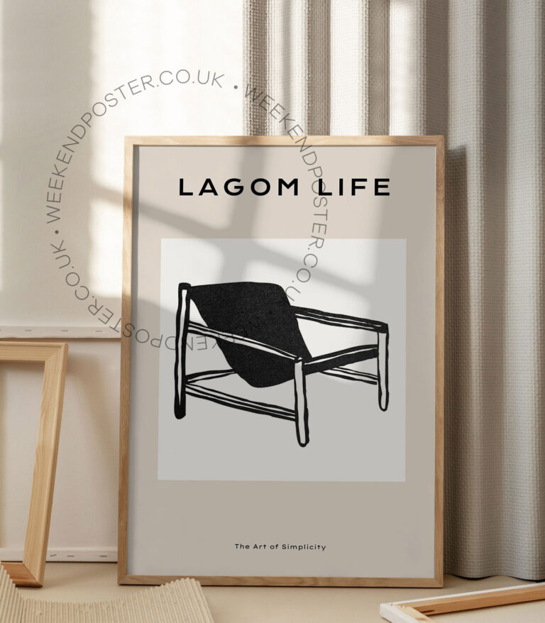 The Art of Simplicity minimal black and white poster