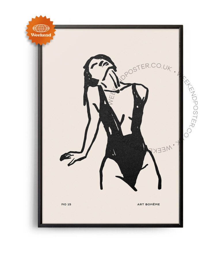 Art Boheme minimal black and white poster