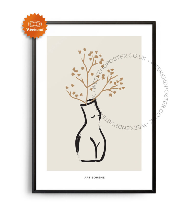 Art Boheme minimal black and white poster