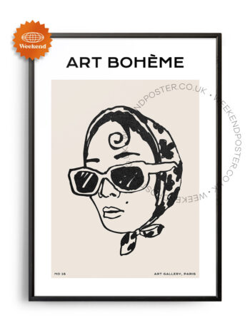 Art Gallery Paris minimal black and white poster