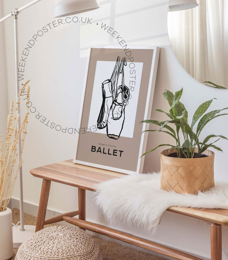 Ballet minimal black and white poster