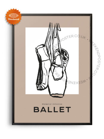 Ballet minimal black and white poster