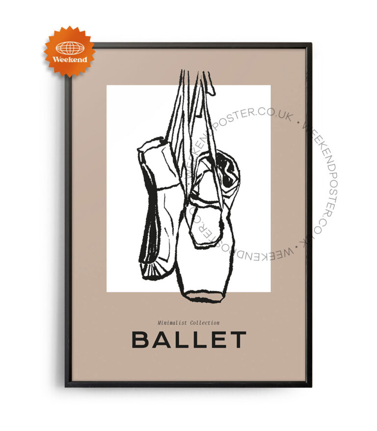 Ballet minimal black and white poster