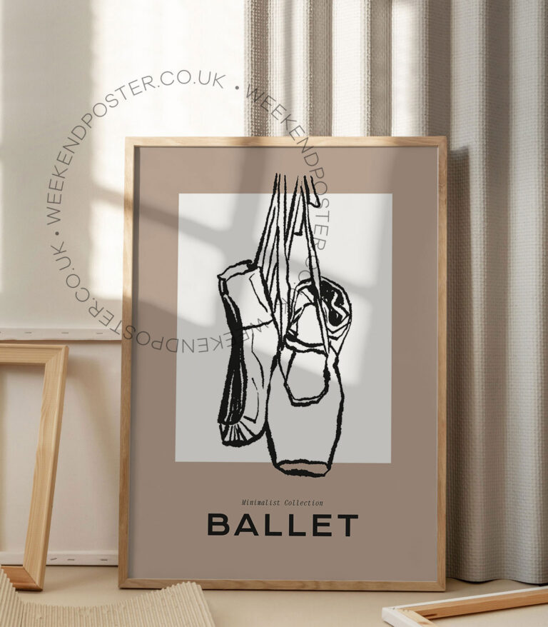 Ballet minimal black and white poster
