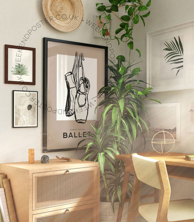 Ballet minimal black and white poster