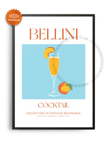 Bellini colorful cocktail poster