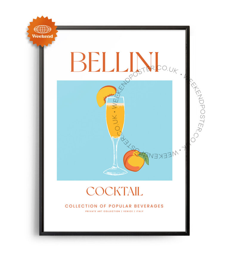 Bellini colorful cocktail poster