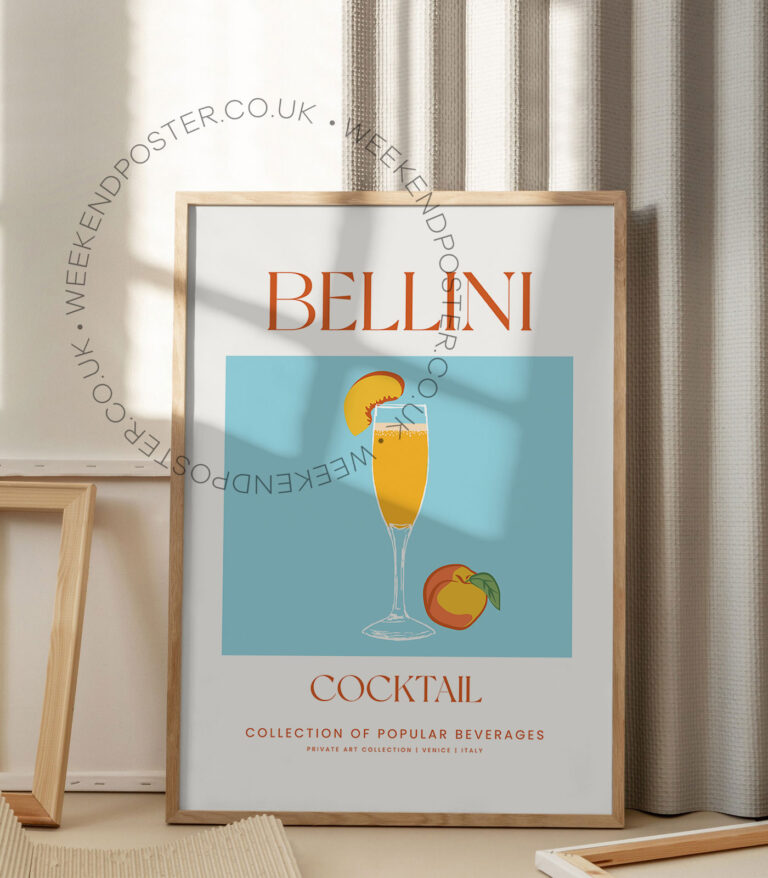 Bellini colorful cocktail poster