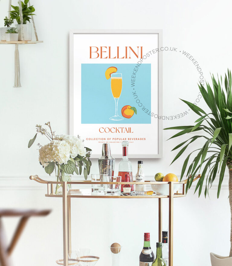 Bellini colorful cocktail poster