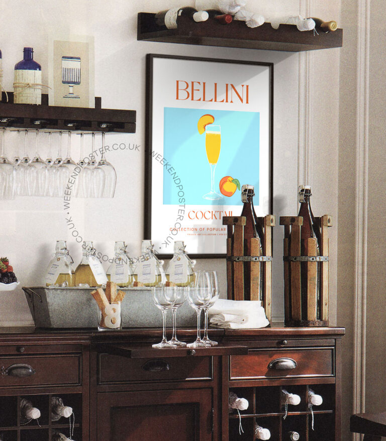 Bellini colorful cocktail poster
