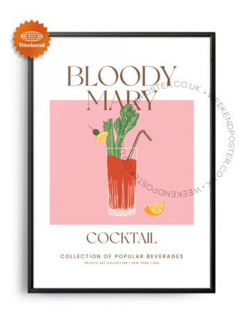 Bloody Mary colorful cocktail poster