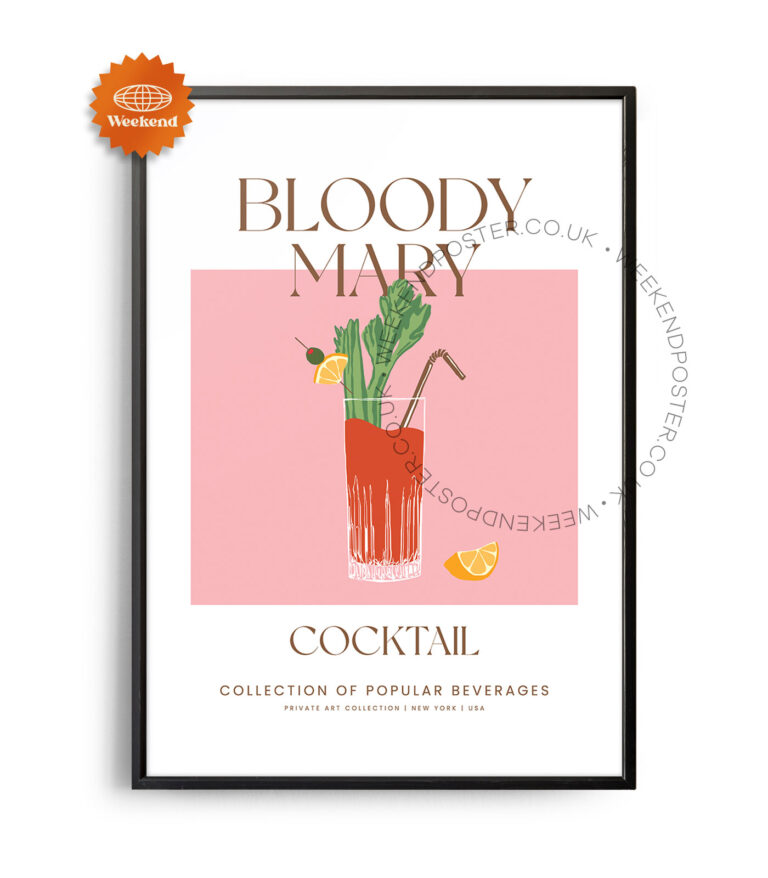 Bloody Mary colorful cocktail poster