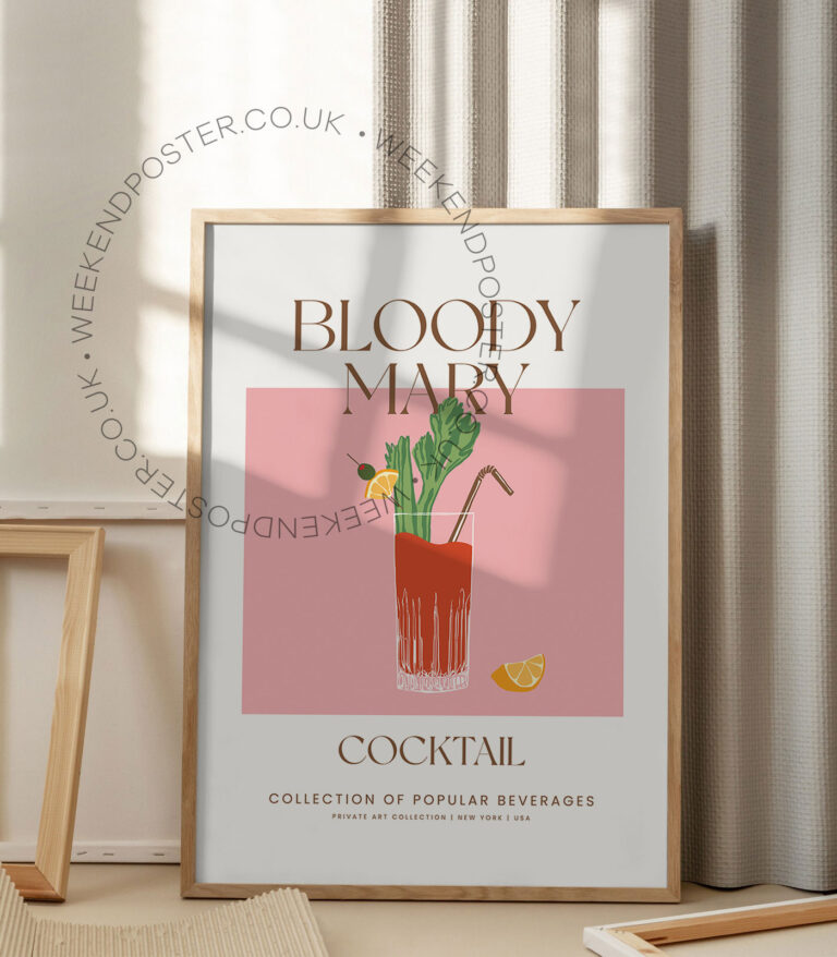 Bloody Mary colorful cocktail poster