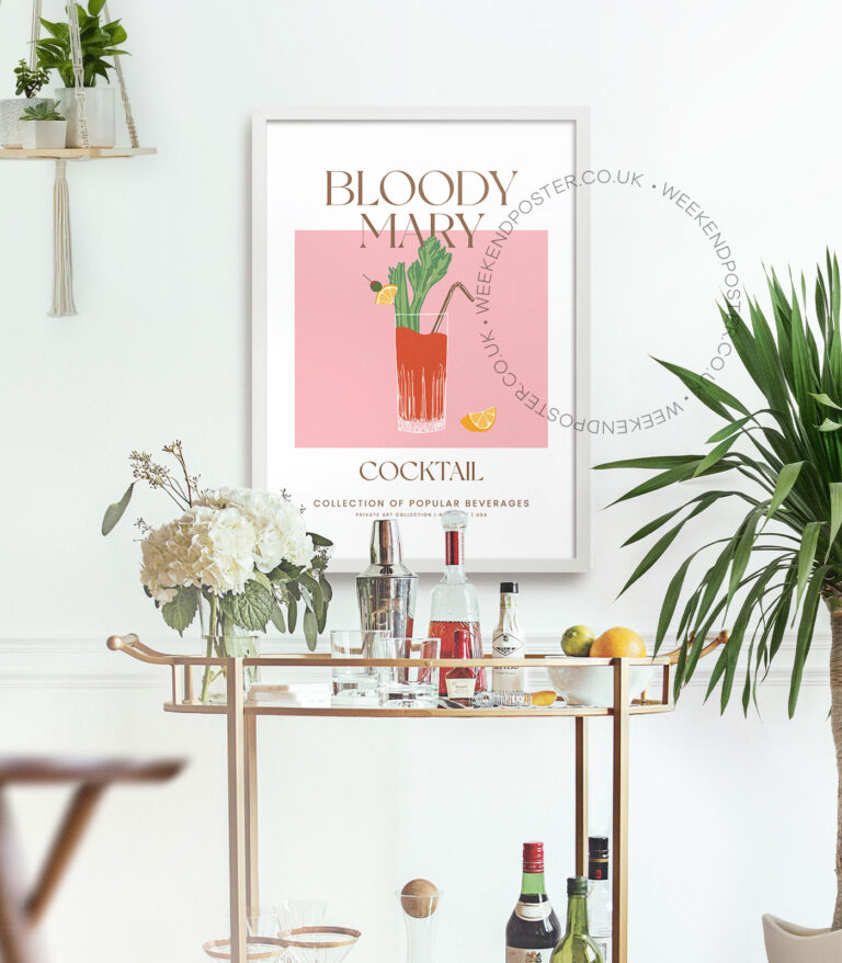 Bloody Mary colorful cocktail poster