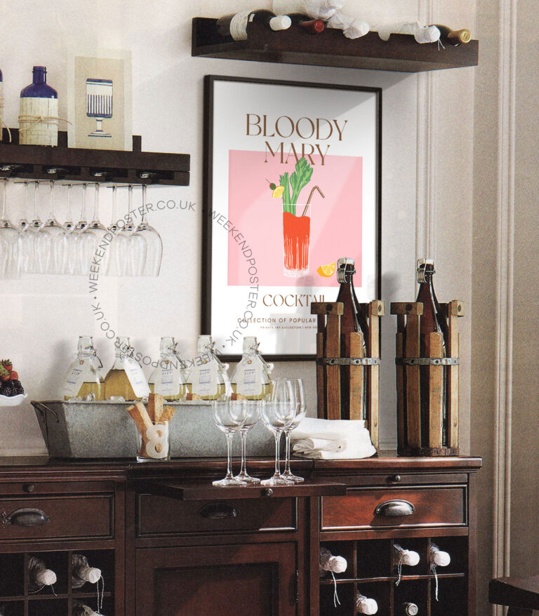 Bloody Mary colorful cocktail poster