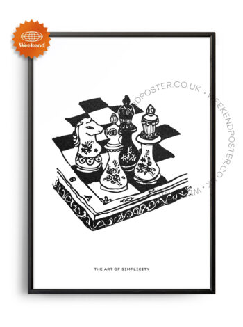 Boheme Chess minimal black and white poster