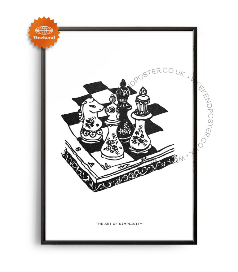 Boheme Chess minimal black and white poster