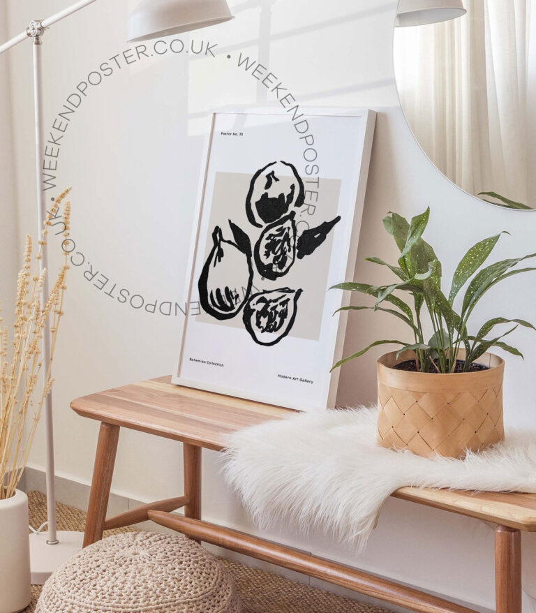 Boheme Fig minimal black and white poster