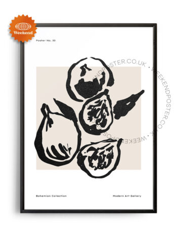 Boheme Fig minimal black and white poster