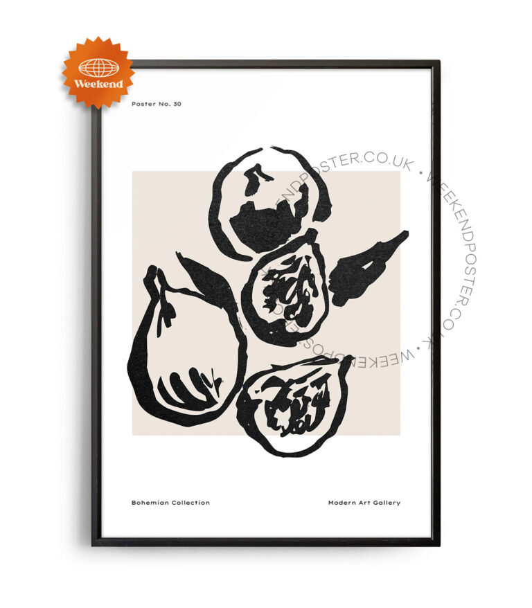 Boheme Fig minimal black and white poster