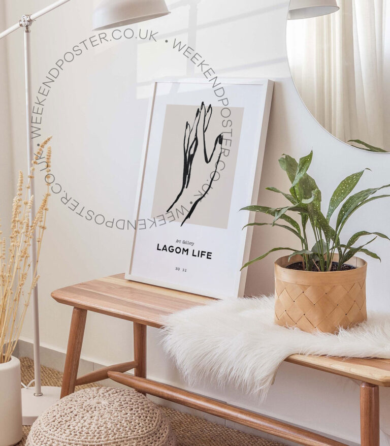 Woman Hand minimal black and white poster