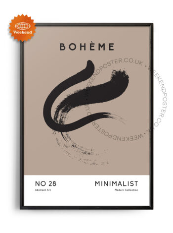 Boheme minimal black and white poster