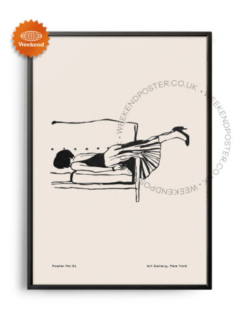 Boheme Woman minimal black and white poster